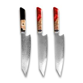 Chef's Knife For Japanese Cuisine In Damascus (Option: Red Red Black-34.7cm)