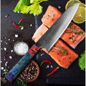 Pattern Kitchen Knife (Option: 2pcs Wood handle with box)