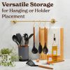 Kitchen Utensils Set – 22-Piece Silicone Cooking Utensils Set, Spatula Set with Holder, Wooden Handle Silicone Kitchen Gadgets for Nonstick Cookware