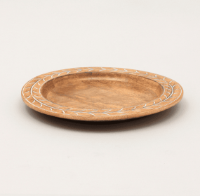 Handcrafted 13inch Wood Charger Plate Wooden Dinning Placemat Artisan Wood Tableware (Option: Brown)